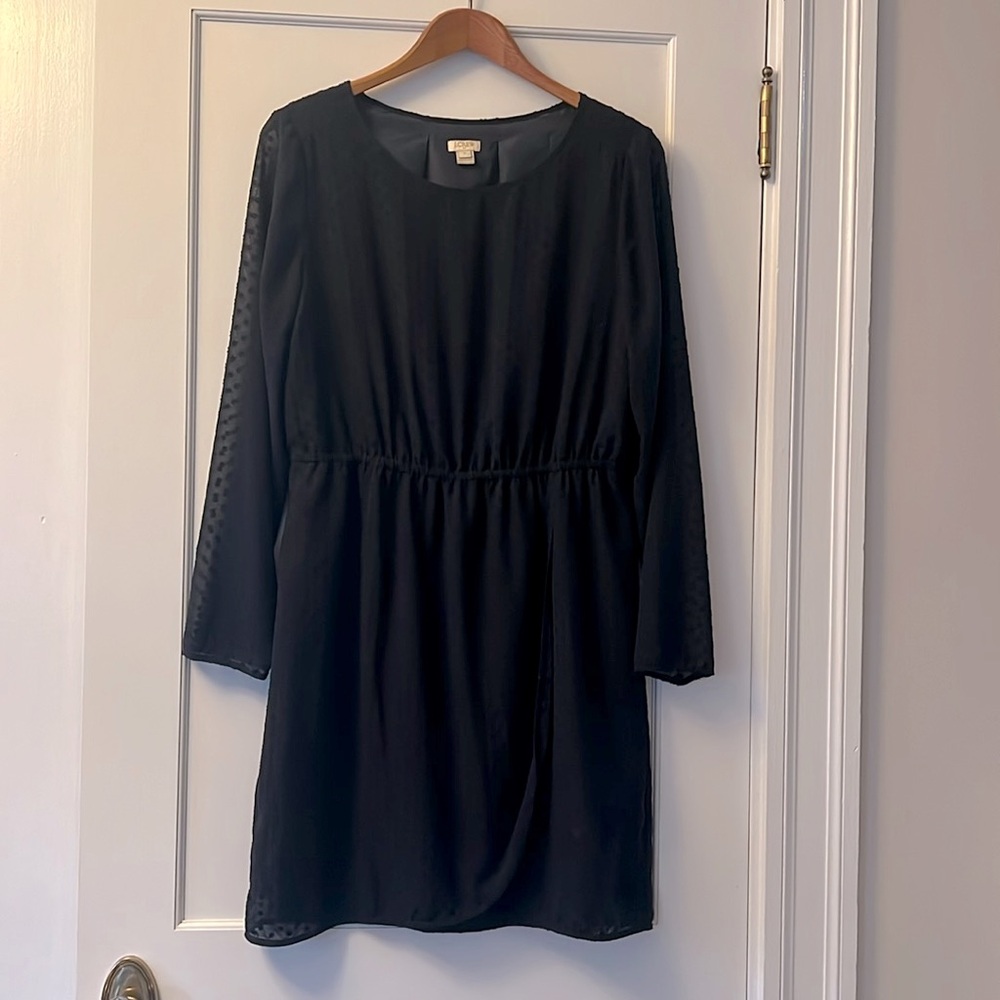 J. Crew Factory Navy Dot Textured Dress Size 12